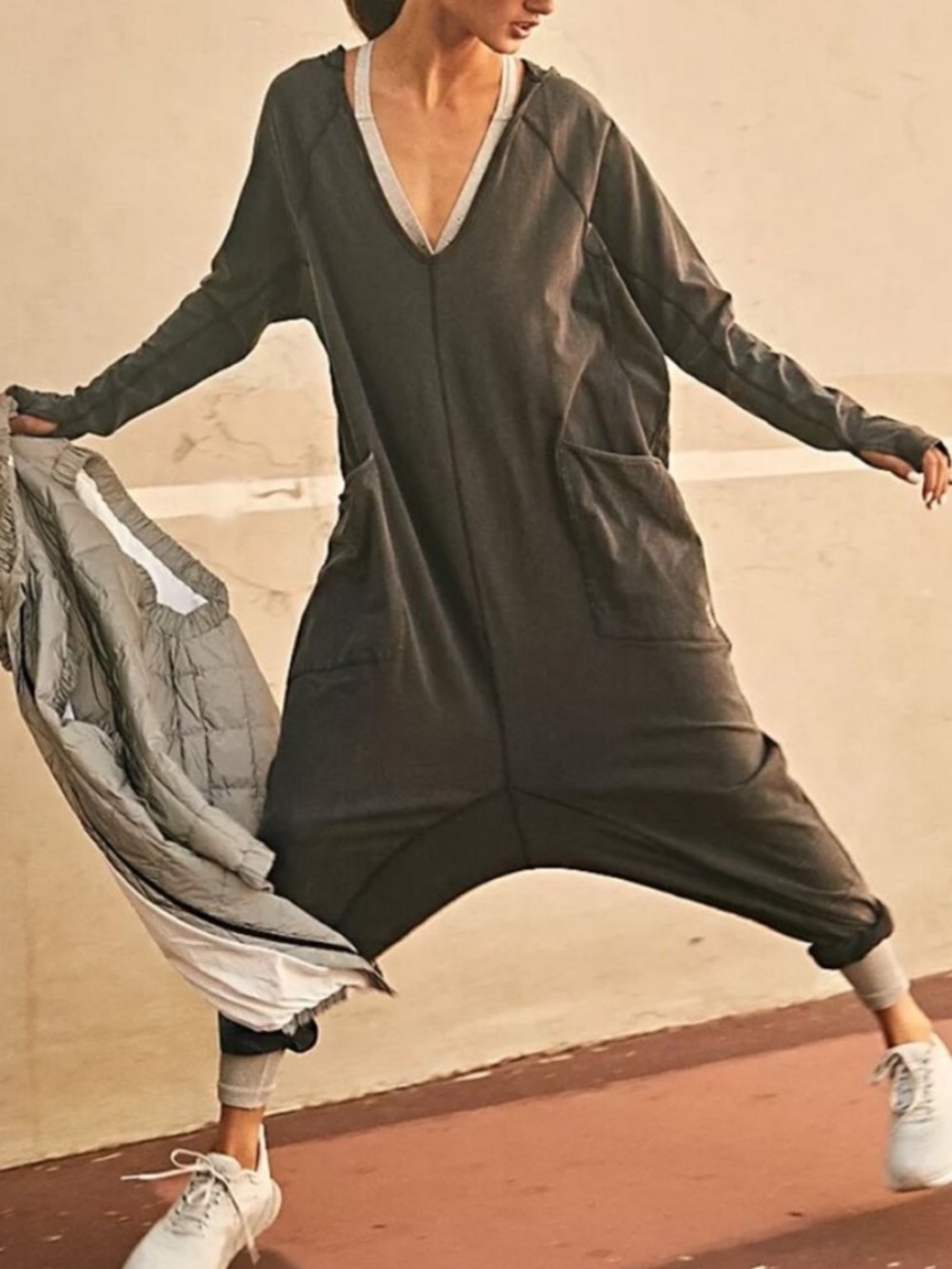 FP Movement by Free People Hotshot Hooded Onesie w/Thumbholes.  Sz S - Picture 8 of 8
